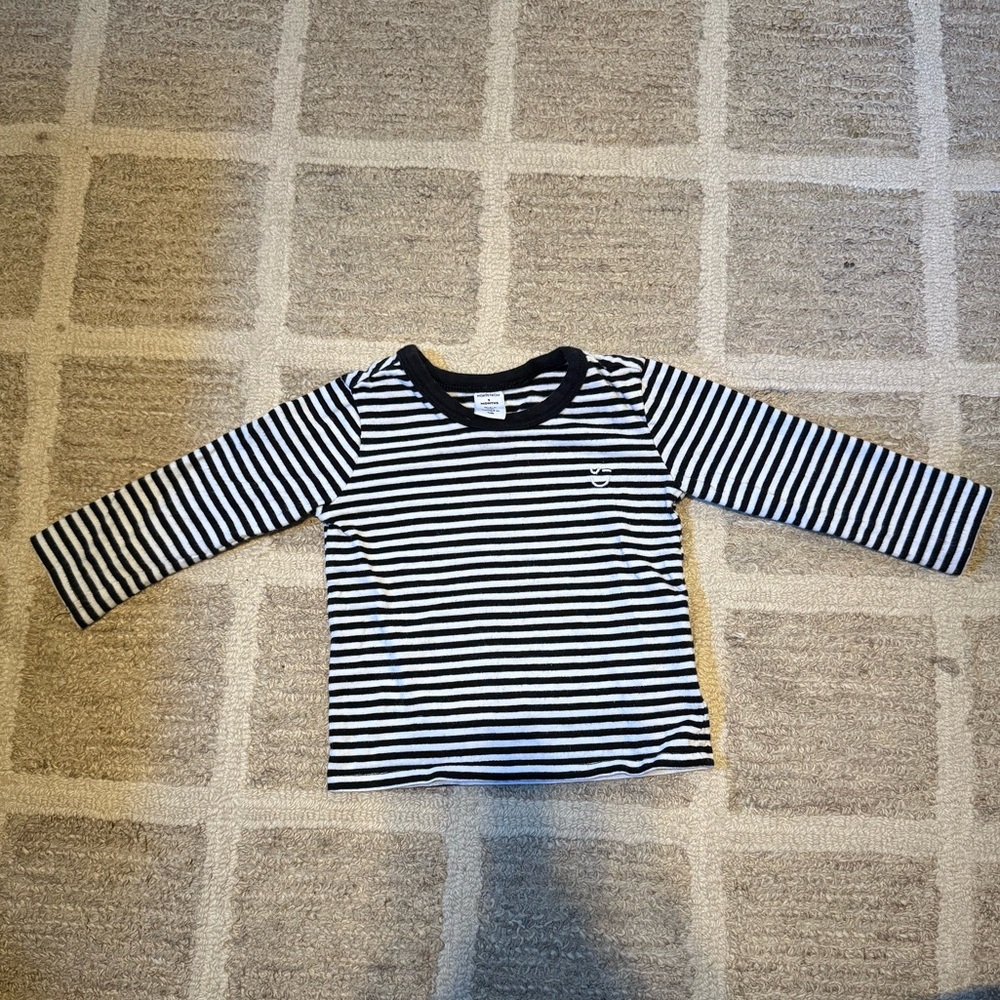 Nordstrom Kids Striped Long Sleeve Tee - Navy & White